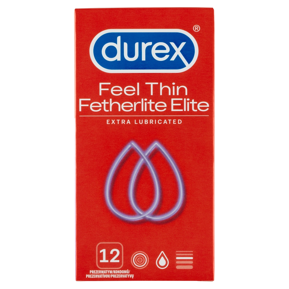 Durex Feel Thin Fetherlite Elite extra lubrikované kondomy 12 ks