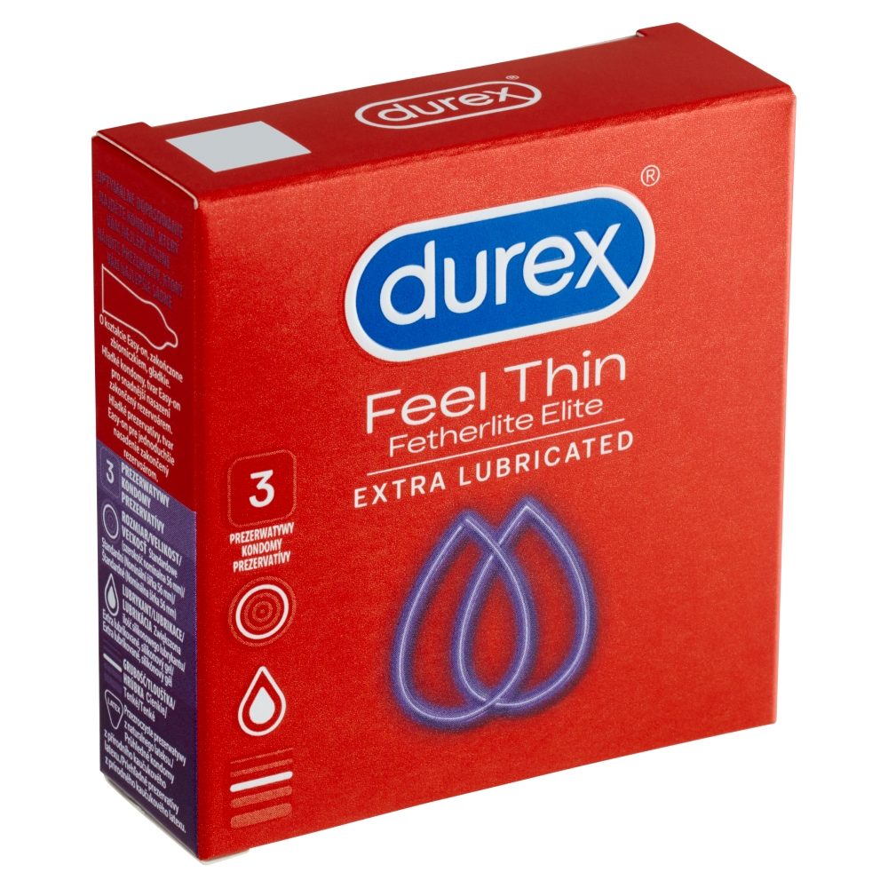 Durex Feel Thin Fetherlite Elite Extra lubrikované kondomy 3 ks