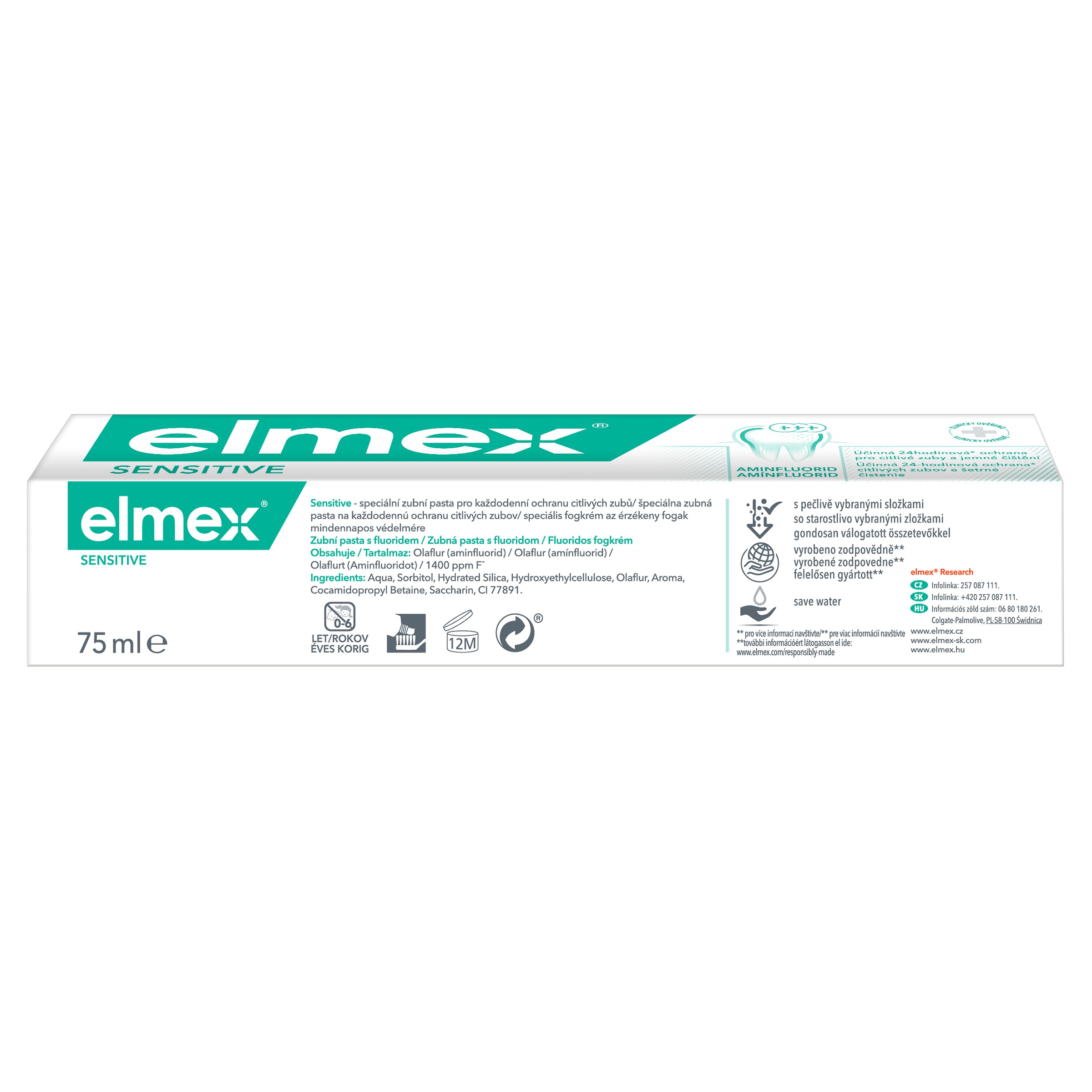 Elmex Sensitive zubní pasta s aminfluoridem 75 ml
