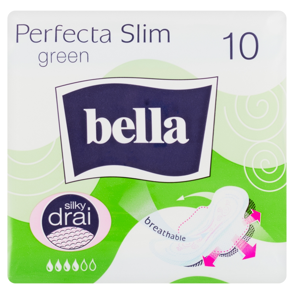 Bella Perfecta Slim Green Hygienické vložky s křidélky 10 ks