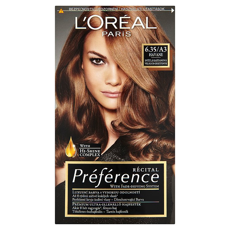 L'Oréal Paris Préférence permanentní barva na vlasy 6 .35 Havane - světlý kaštan