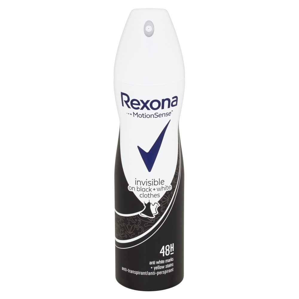 Fotografie Rexona Invisible Black + White Antiperspirant sprej 150 ml