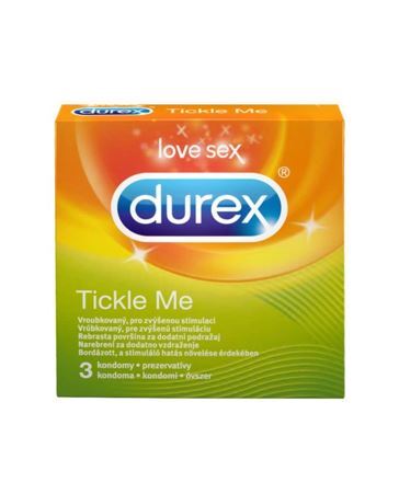 Durex Tickle me vroubkované kondomy pro zvýšenou stimulaci 3 ks