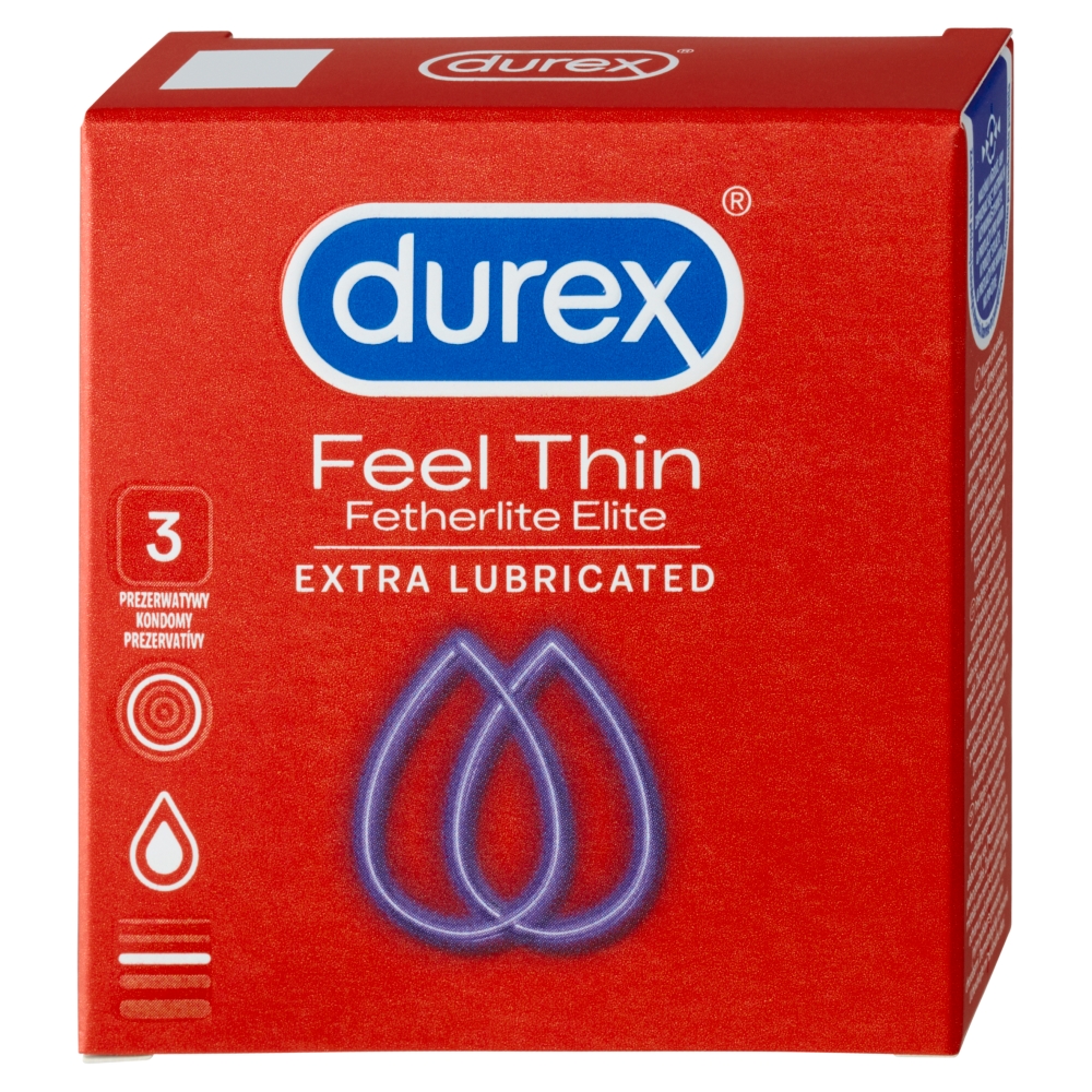 Durex Feel Thin Fetherlite Elite Extra lubrikované kondomy 3 ks