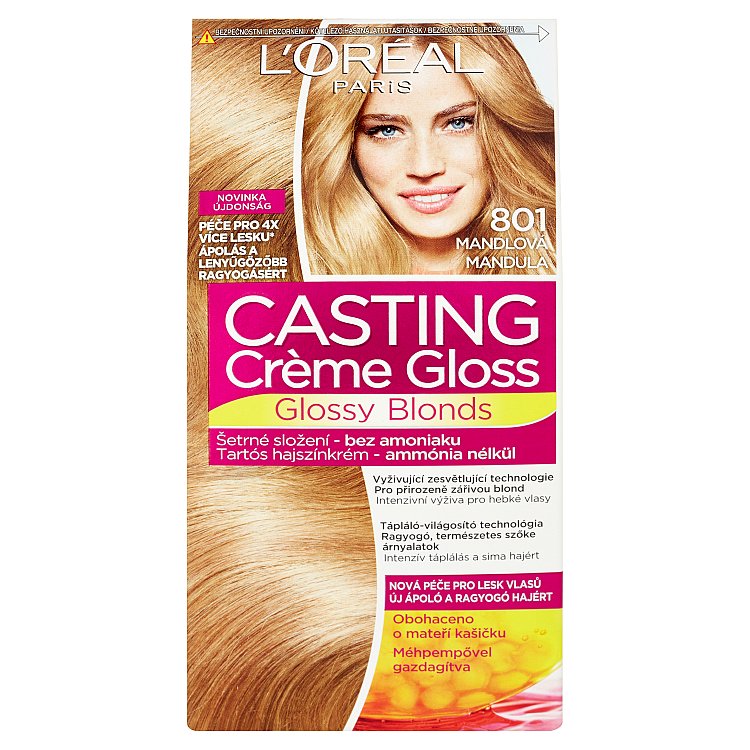L'Oréal Paris Casting Crème Gloss Glossy Blonds odstín blond saténová 801