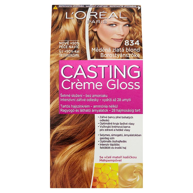 L'Oréal Paris Casting Crème Gloss měděná zlatá blond 834