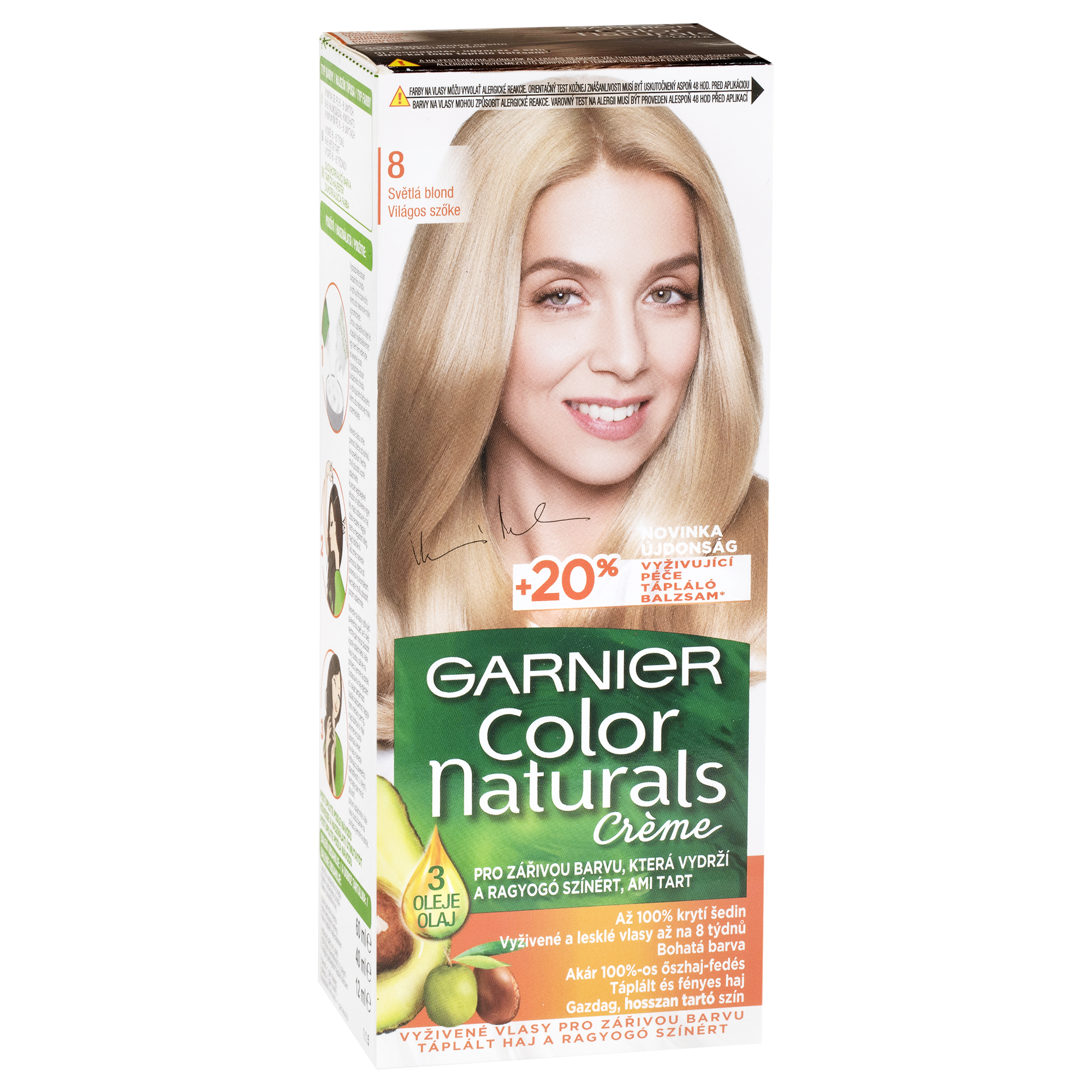 Garnier Color Naturals Creme dlouhotrvající vyživující barva odstín Světlá blond 8
