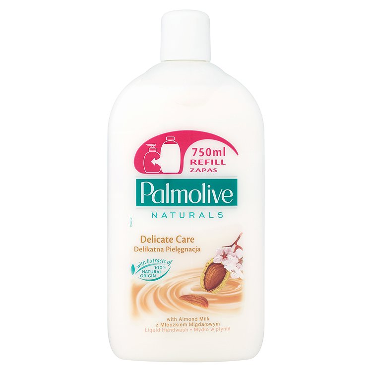 Palmolive Naturals tekuté mýdlo s výtažky mandlí a aloe vera náhradní náplň 750 ml