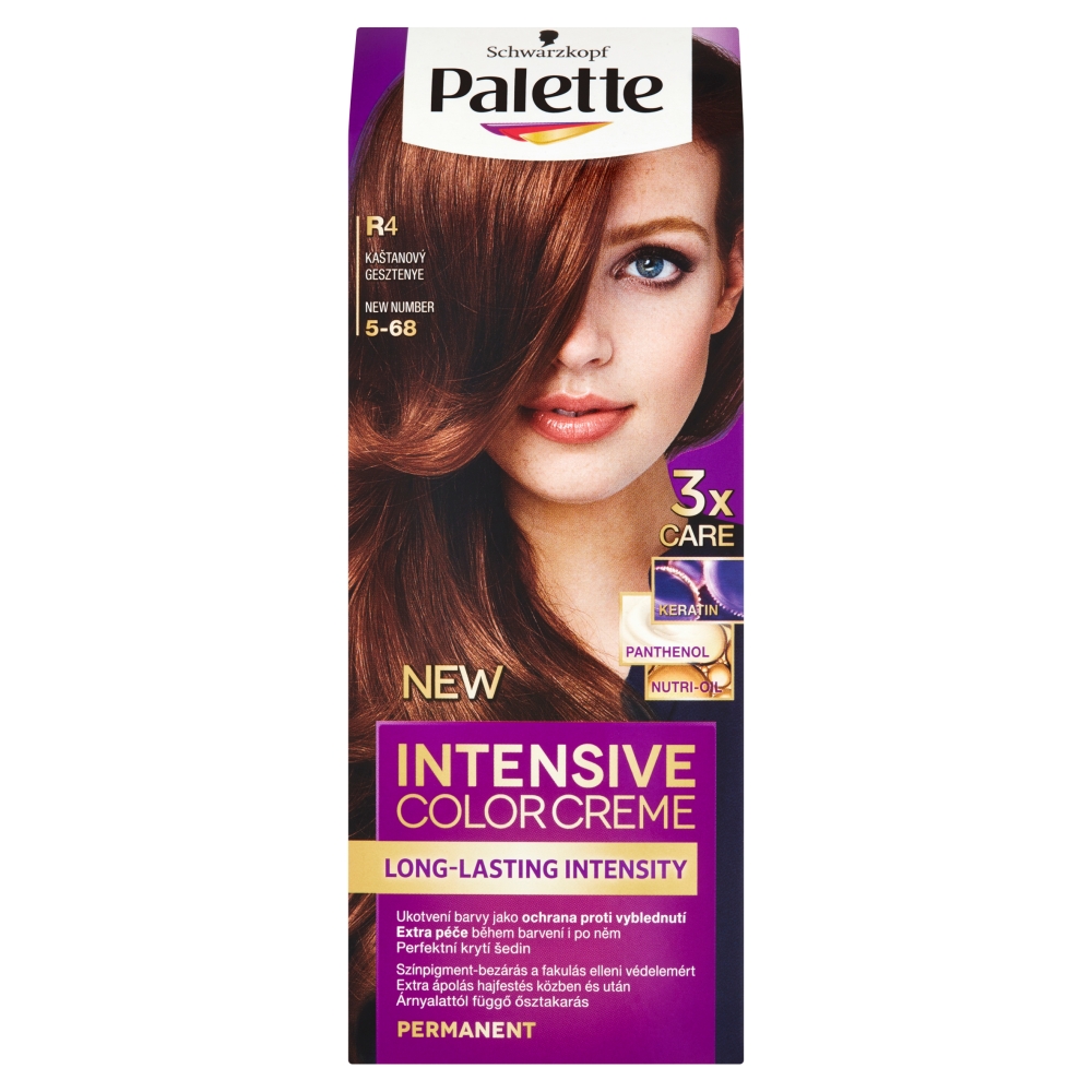Schwarzkopf Palette Intensive Color Creme barva na vlasy odstín kaštanový R4 (5-68)
