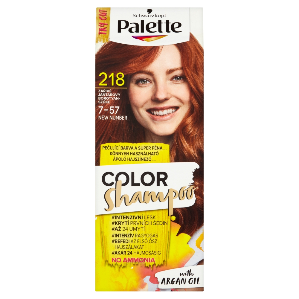 Schwarzkopf Palette Color Shampoo barva na vlasy odstín zářivě jantarový 218