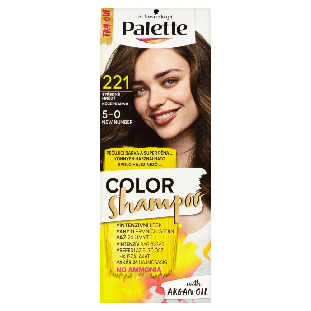Schwarzkopf Palette Color Shampoo barva na vlasy odstín středně hnědý 221