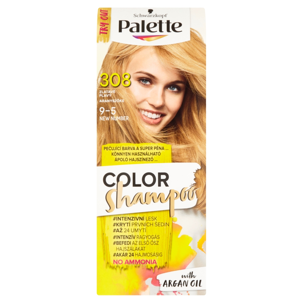 Schwarzkopf Palette Color Shampoo barva na vlasy odstín Zlatavě plavý 308