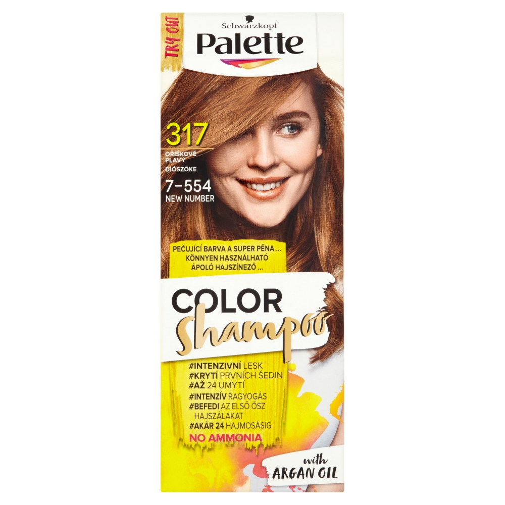 Schwarzkopf Palette Color Shampoo barva na vlasy odstín oříškově plavý 317