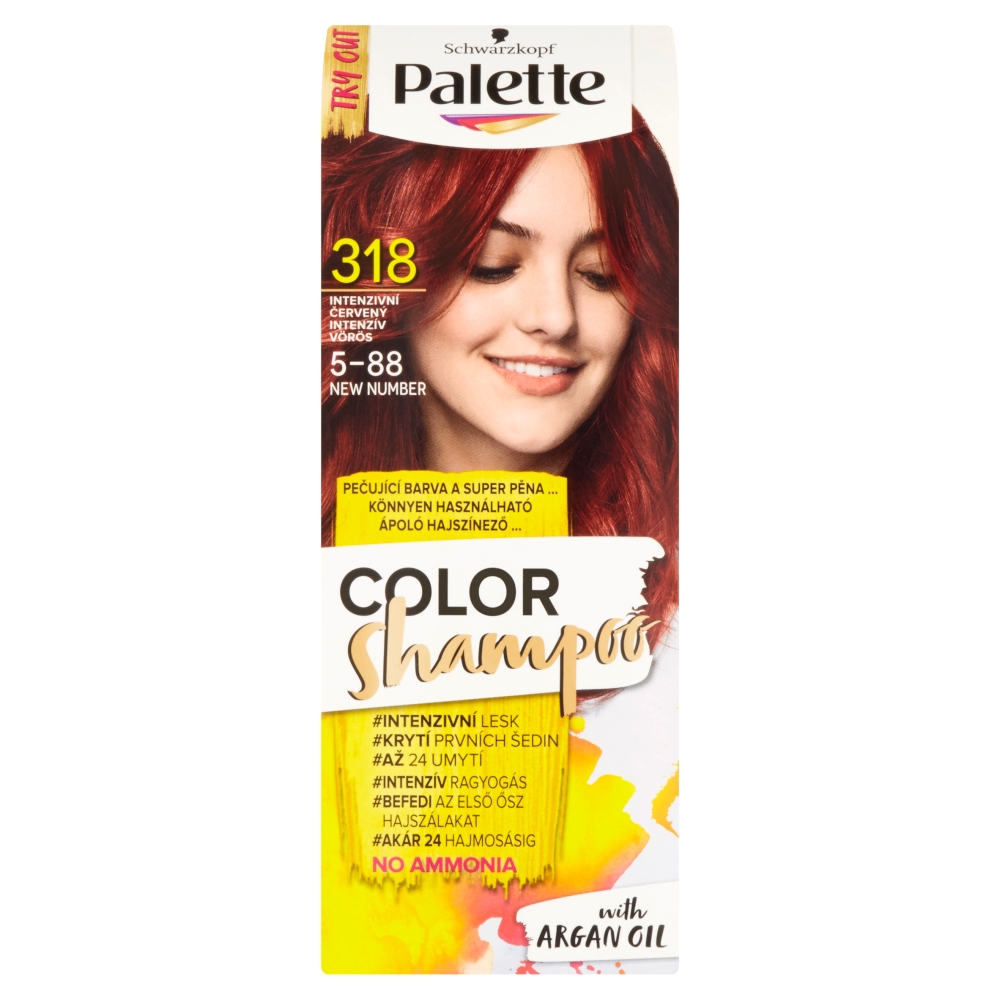 Schwarzkopf Palette Color Shampoo barva na vlasy odstín intenzivní červený 318