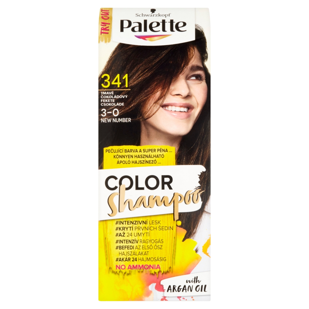 Schwarzkopf Palette Color Shampoo barva na vlasy odstín tmavě čokoládový 341