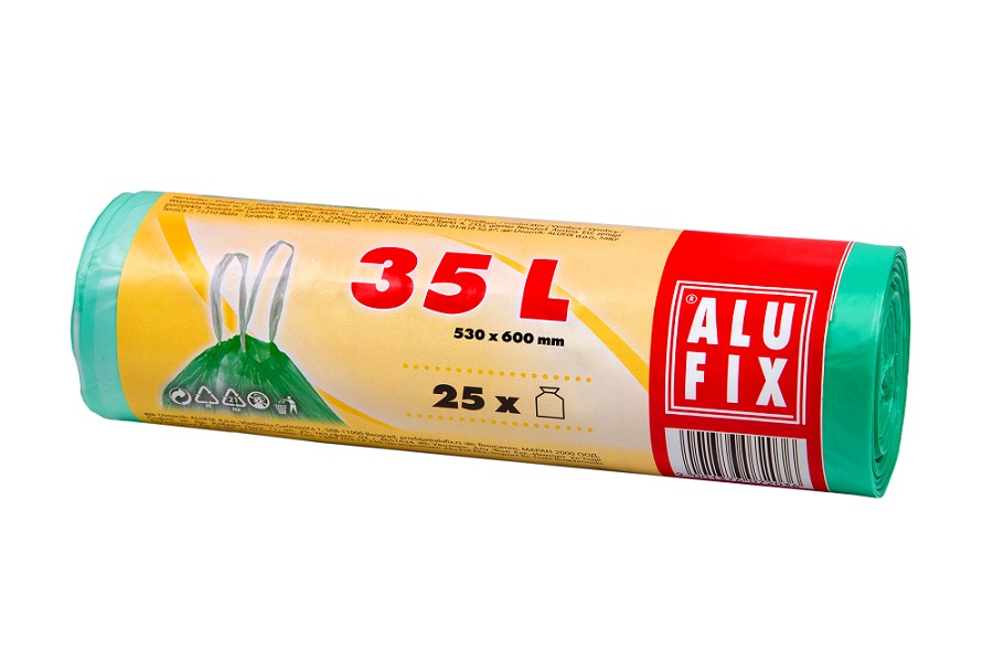 Alufix HDPE odpadkové pytle zatahovací zelené 35 l 25 ks