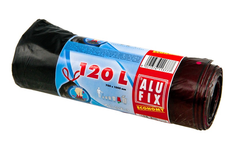 Alufix HDPE odpadkové pytle zatahovací černé 120 l 7 ks