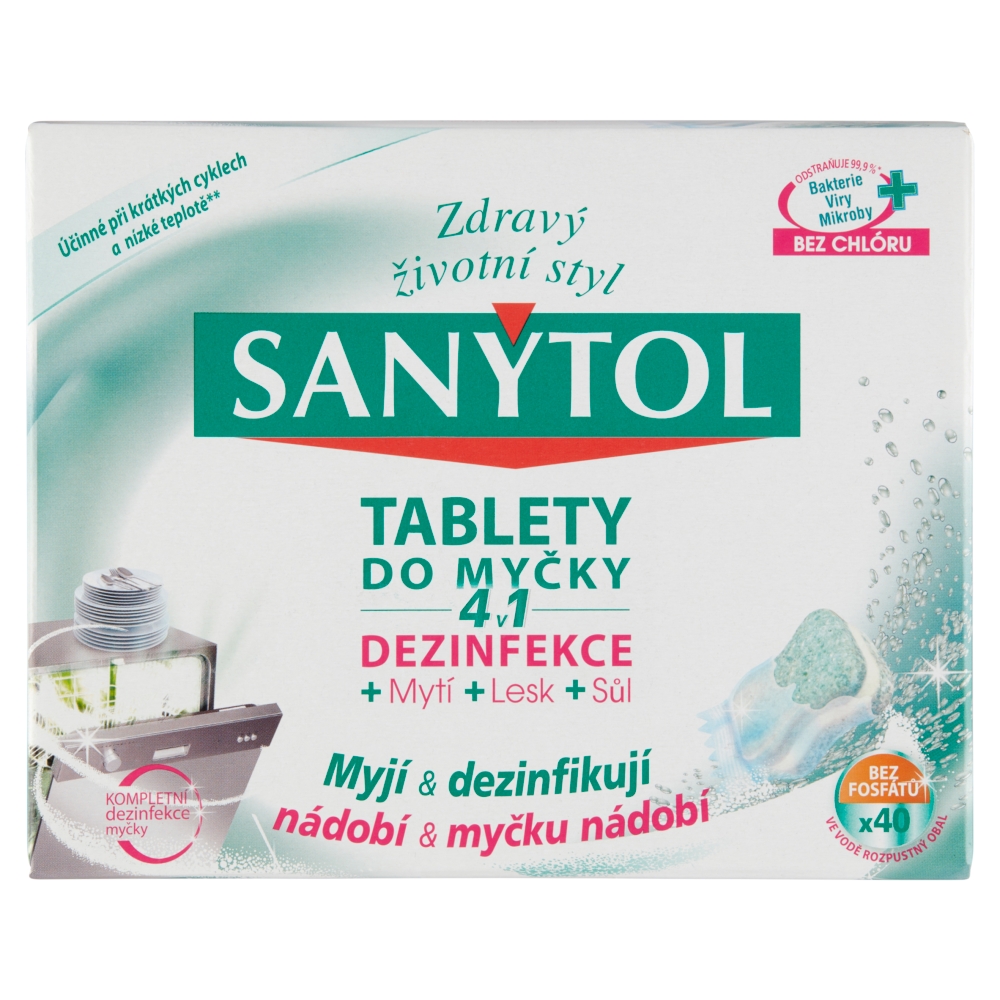 Sanytol Tablety do myčky nádobí 4 v 1 40 x 20 g