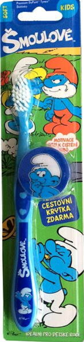 Fotografie VitalCare The Smurfs zubní kartáček pro děti s cestovní krytkou soft