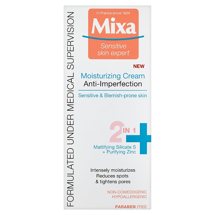 Mixa Sensitive Skin Expert hydratační krém 2v1 proti nedokonalostem 50 ml