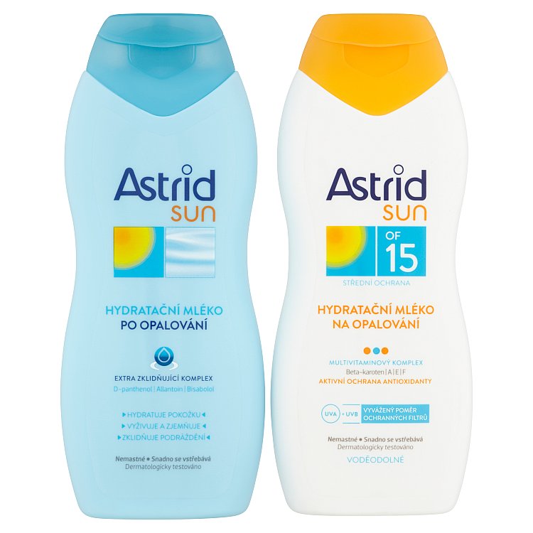Astrid Sun hydratační mléko na opalování OF 15 + hydratační mléko po opalování 200 ml + 200 ml