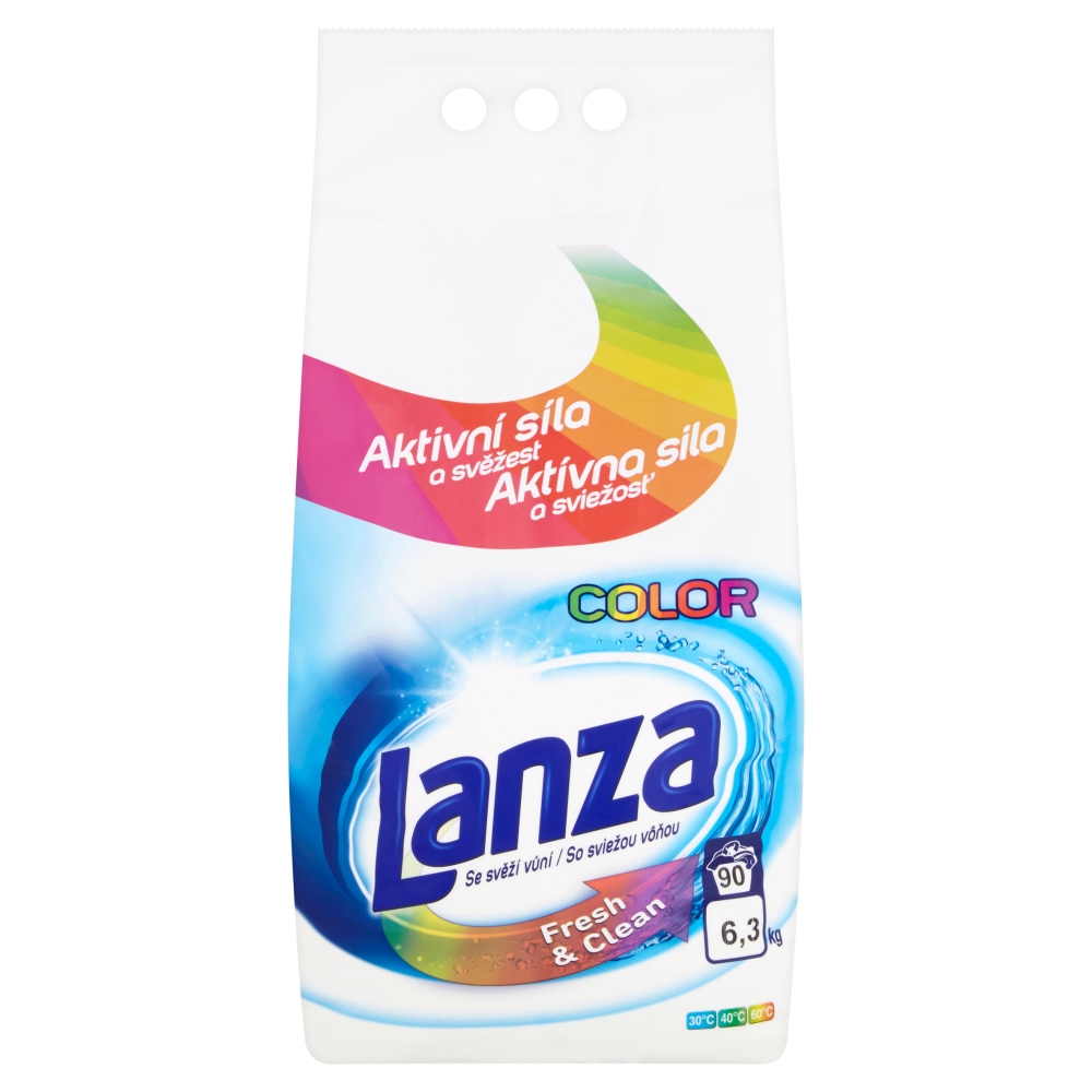 Lanza Fresh & Clean prací prášek na barevné prádlo, 90 praní 6,3 kg