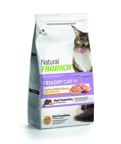 TRAINER Natural Cat Exigent čerstvé bíle maso 1,5kg