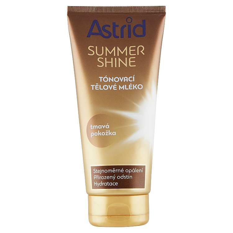 Astrid Tónovací tělové mléko pro tmavou pokožku Summer Shine 200 ml