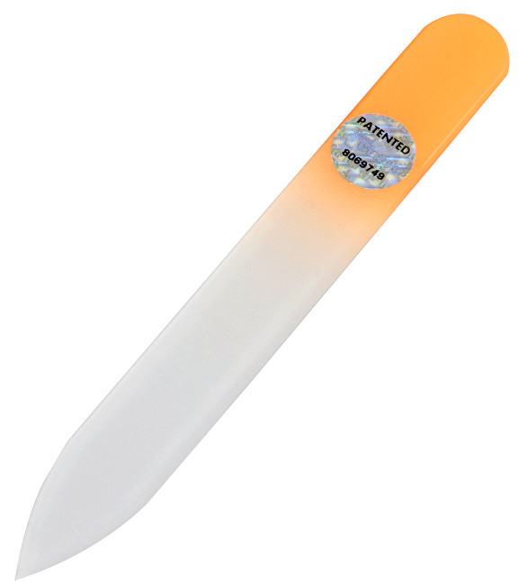 Blažek Malý skleněný pilník na nehty 9 cm oranžový