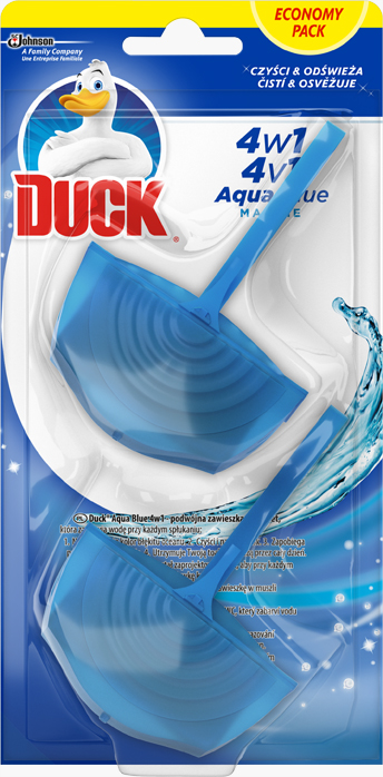 Duck 4in1 Aqua Blue Efekt modré vody WC závěs DUO pack 2x40 g