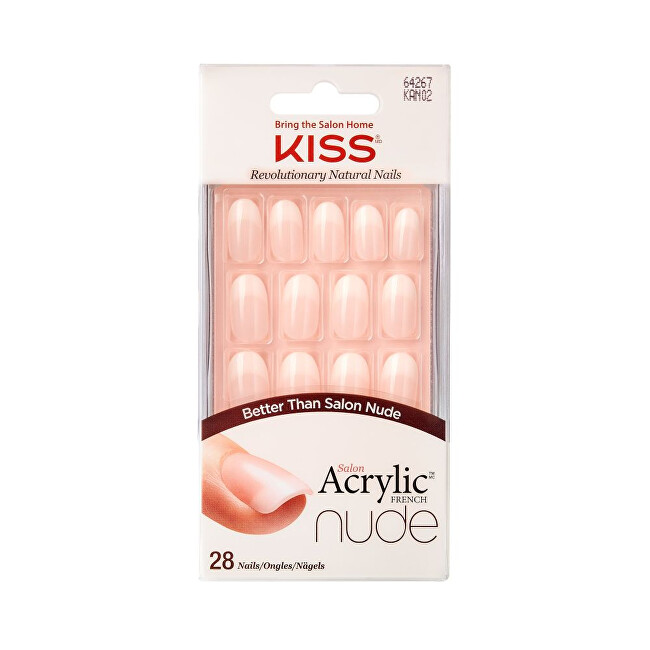 Kiss Akrylové nehty - francouzká manikúra pro přirozený vzhled Salon Acrylic French Nude 64267 28 ks/bal.