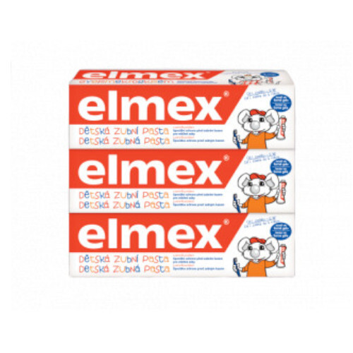 Fotografie Elmex Dětská zubní pasta Kids Trio 3 x 50 ml Elmex A46:164403