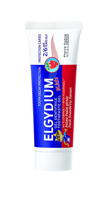 ELGYDIUM Gelová zubní pasta s fluorinolem a jahodovou příchutí pro děti 2-6 let Kids 50 ml