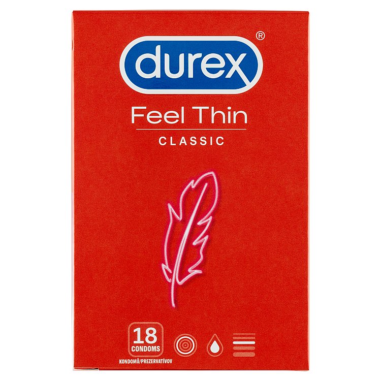 Fotografie Durex Feel Thin Classic Kondomy 18 ks
