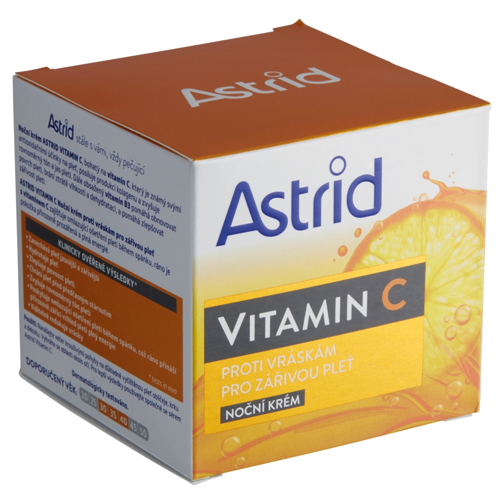 Astrid Noční krém proti vráskám pro zářivou pleť s vitamínem C 50 ml