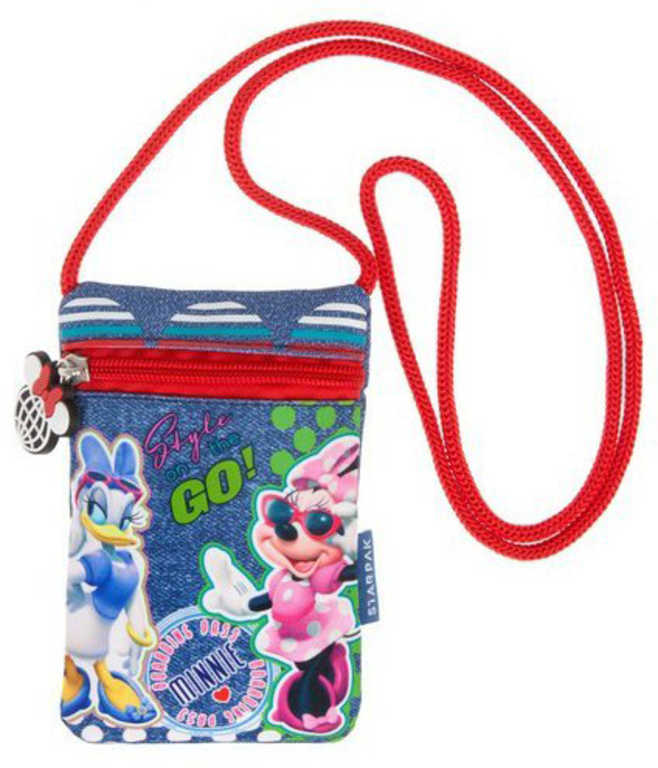 ET Dětská taštička na krk Disney Minnie Mouse s provázkem peněženka na zip