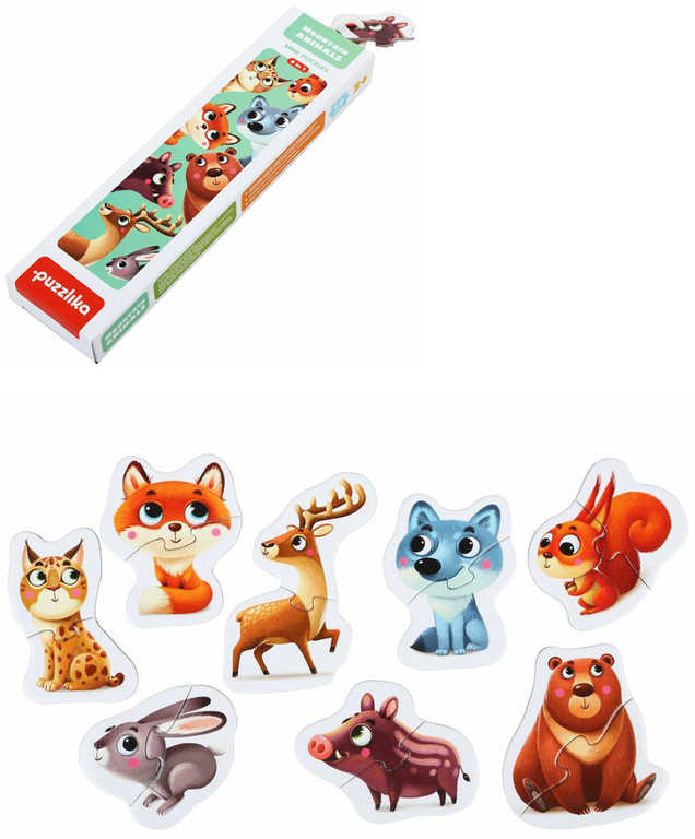 PUZZLIKA Baby puzzle skládačka Lesní zvířátka 8x 2 dílky pro miminka