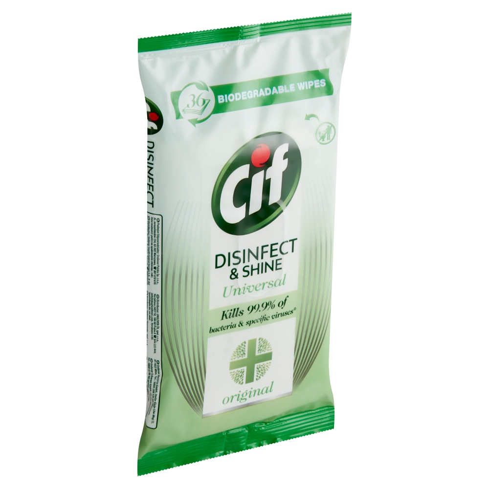 Cif Disinfect&Shine univerzální dezinfekční ubrousky 36 ks