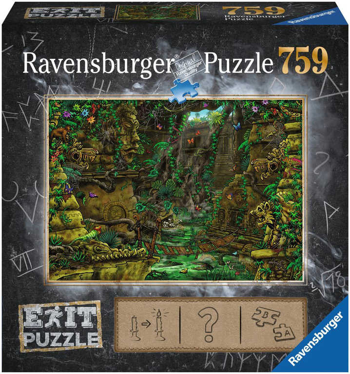 RAVENSBURGER Hra puzzle únikové Tajemný chrám 759 dílků 70x50cm skládačka 2v1
