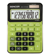 Sencor SEC 372T stolní kalkulačka displej 12 míst zelená