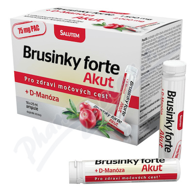 Fotografie Salutem Pharma Brusinky Forte Akut 1500mg + D-Manosa 10 ampulí