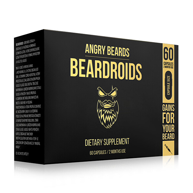 Fotografie Angry Beards Vitamíny na podporu růstu vousů Beardoids (Dietary Supplement) 60 kapslí A132:kANG021