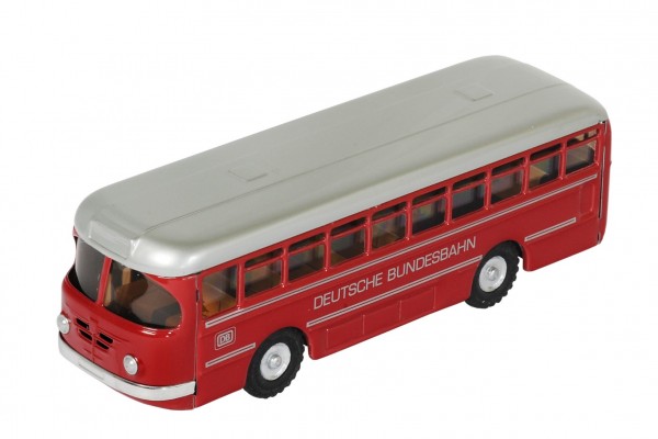 Autobus Deutsche Bundesbahn kov 19cm červený v krabičce Kovap