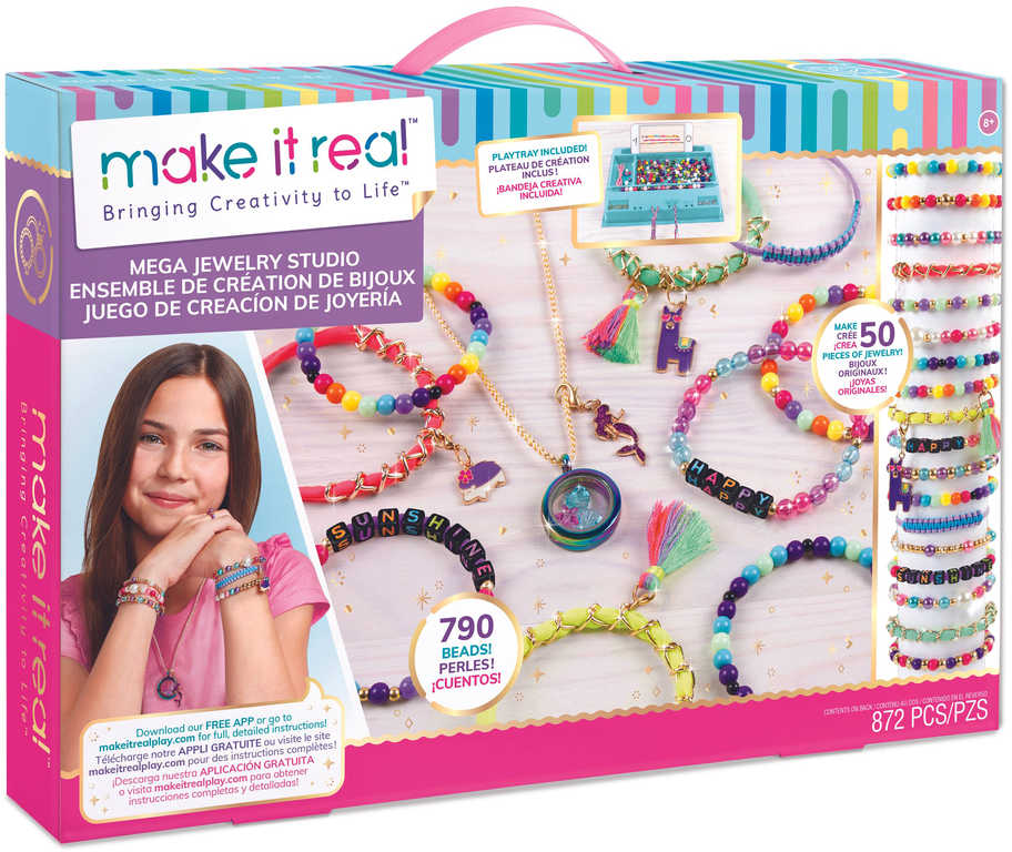 MAKE IT REAL Výroba šperků bižuterie pro děti kreativní set v krabici