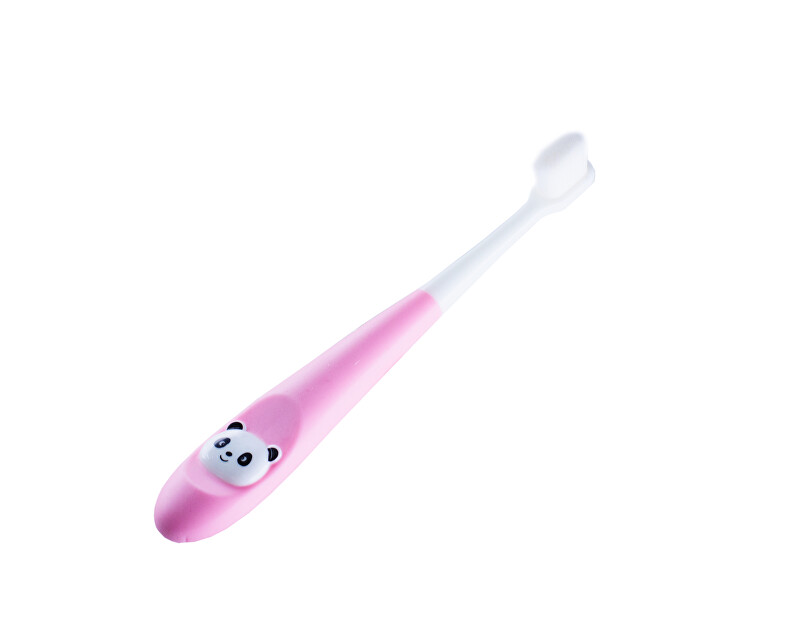 KUMPAN Dětský zubní kartáček s mikrovláknem růžový