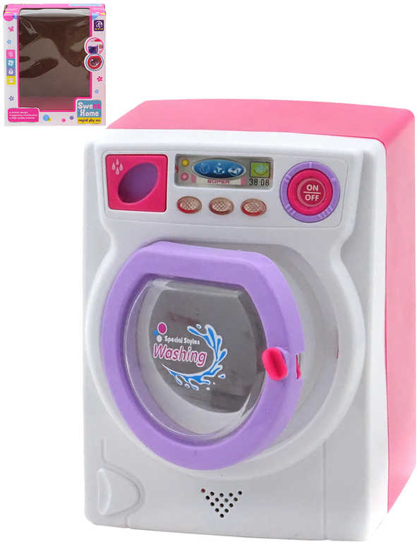 Pračka dětská automatická na baterie Světlo Zvuk plast