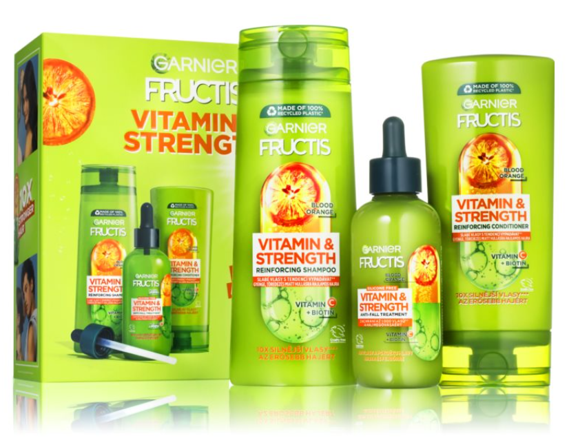 Garnier Fructis Vitamin & Strength dárková sada pro slabé vlasy 3 ks
