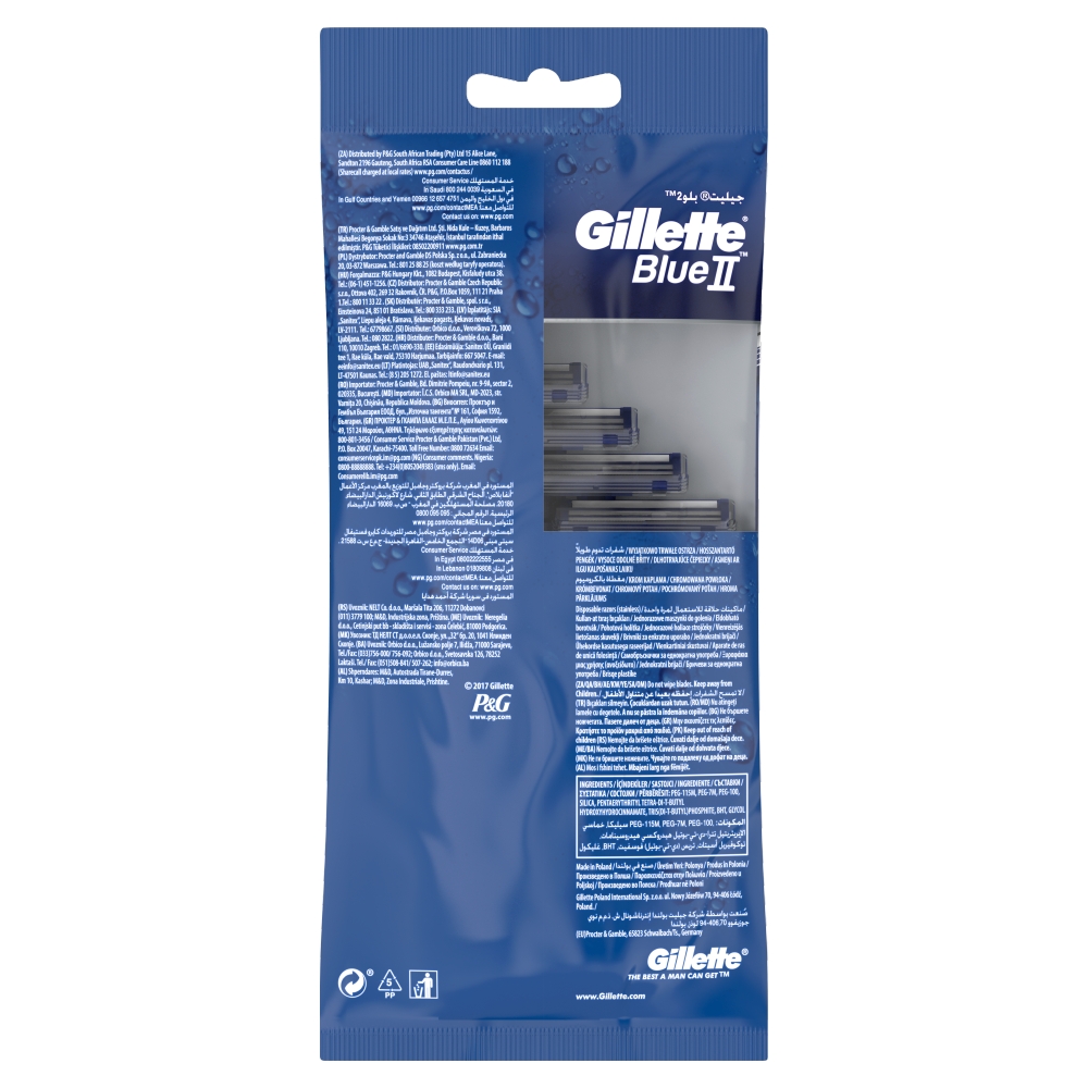 Gilette Blue2 pánská pohotová holítka 5 ks