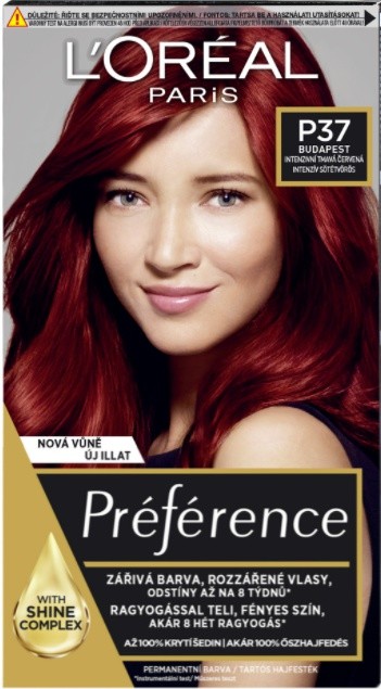 L'Oréal Paris Féria Préférence Pure Plum barva na vlasy odstín intenzivní tmavá červená P37
