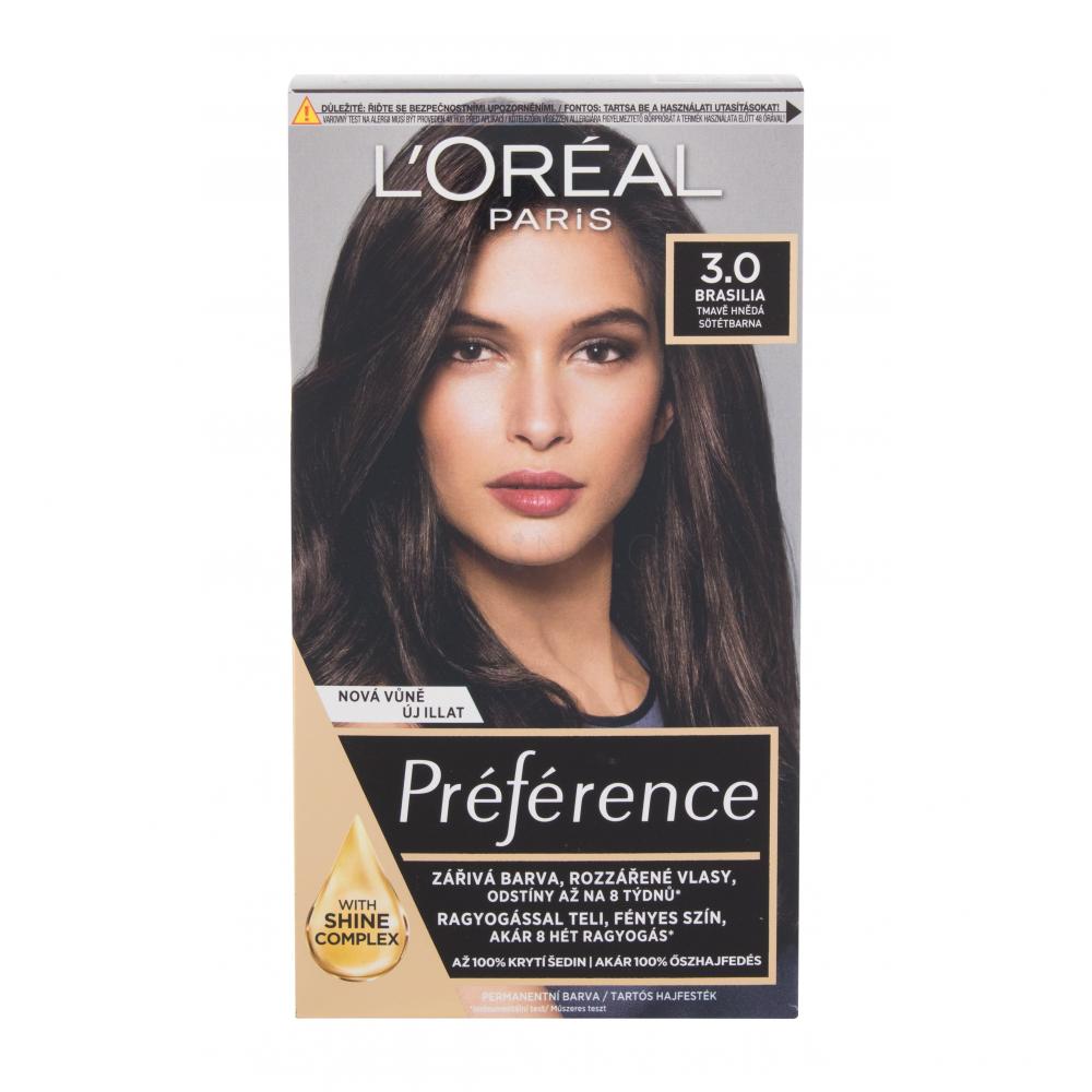 L'Oréal Paris Préférence permanentní barva na vlasy 3 / Brasilia-hnědá tmavá